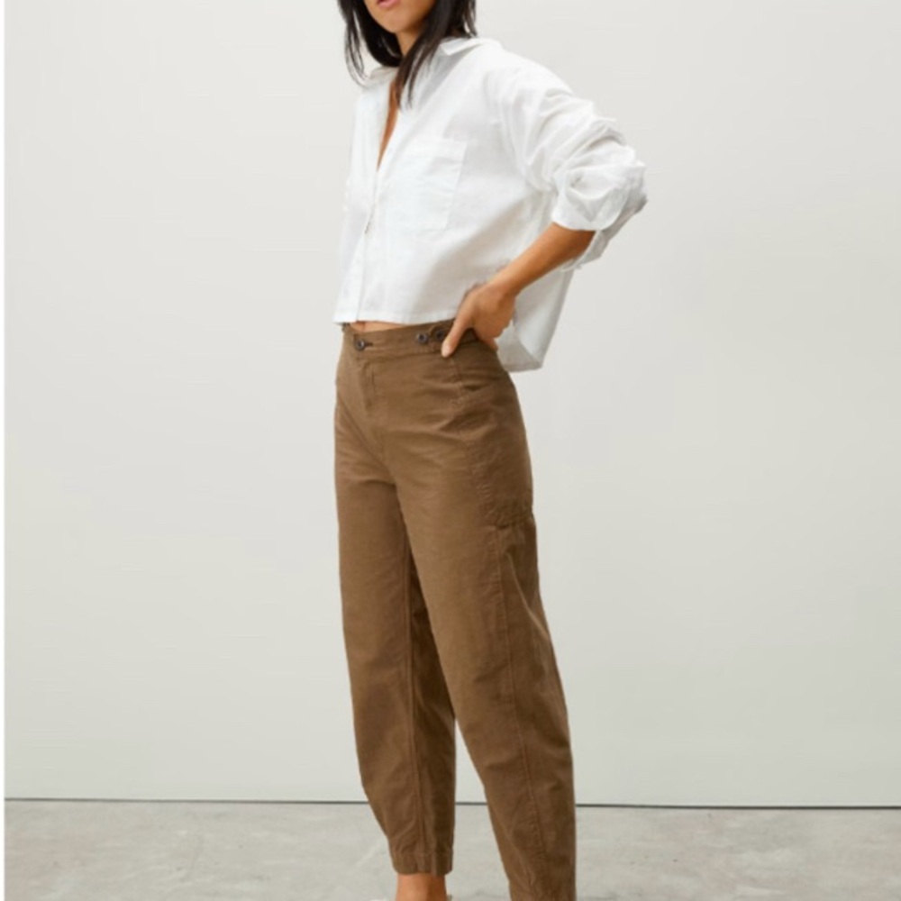 Everlane Brown Organic Cotton Barrel Fatigue Pants